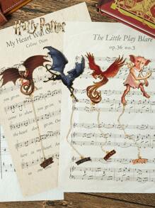 Harry Potter 1Pc Vintage Metal Bookmark, Aesthetics Hogwarts Magical Creatures Theme Bookmark With Tail Chain For Reading, Journal Hanging, Perfect Birthday Gift, Back To School Supplies For Book Lovers And Harry Potter Fans[Officially Licensed]