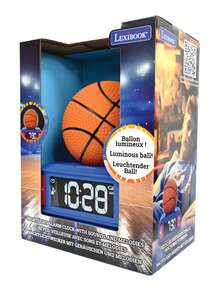 Reloj despertador digital con luz de noche en 3D de baloncesto y efectos de sonido - Naranja - Ver 4