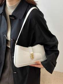 Bolso de mujer de moda, bolso de hombro sólido, bolso de mensajero clásico y sencillo para dama