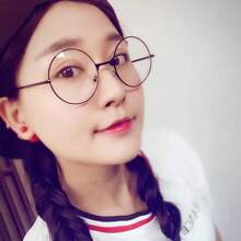 Local Shipping-2D Flat Korean Flat Lens Men And Women Anti-Blue Glasses [Retro Metal Glasses] 3pcs Retro Round Frame Metal Glasses |