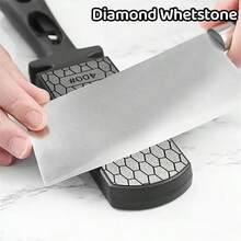 1pc Double-Sided Whetstone, High Quality Material Corundum Sharpener Stone, Handheld Multi-Function Quick Blade Sharpening Tool With Handle For Home And Outdoor Use