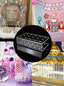 2 pièces Support à cake pop 20/15 trous, support acrylique transparent pour sucettes, présentoir à cake pop. Décoratif pour les mariages, anniversaires, Halloween. Support acrylique transparent pour gâteaux, présentoir à desserts, décoration de table pour fête d'anniversaire
