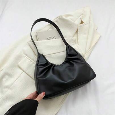 Crescent Shoulder Bag Women Soft Lining Button Closure Chic Everyday Crossbody TVU Casual Tote Black Khaki Must Have