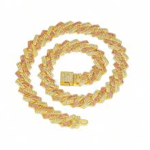 1 件嘻哈个性化时尚复古多色粉色闪亮 DIY 项链 T 恤配饰项链适合日常佩戴、派对和礼物