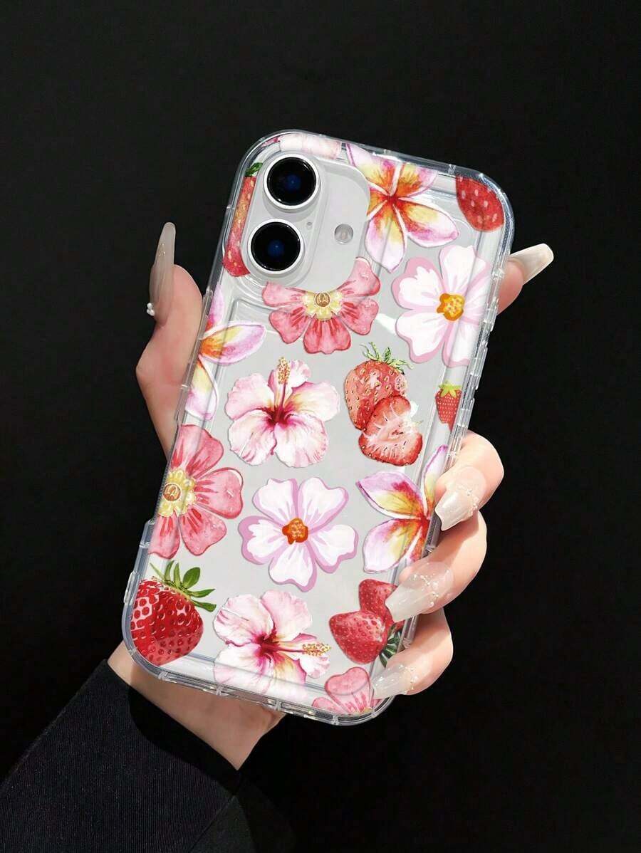 Funda para teléfono (1 unidad) con estampado floral, transparente, fabricada en TPU suave y resistente a caídas. Compatible con phone 16/11/12/13/14/15/15 Pro/15 Plus/15 Pro Max/X/XS Max/11 Pro/12 Pro/13 Pro/14 Pro/11 Pro Max/12 Pro Max/13 Pro Max/14 Pro/14 Plus/ - Multicolor 2 - Ver 1