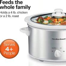 Hamilton Beach Slow Cooker, 3.8 Liter Capacity, Ceramic, Stainless Steel (33140V) - View 3