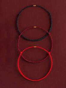 1条时尚编织幸运红绳手链，男女皆宜，情侣款，简约风格，手工制作，适合日常佩戴、派对、朋友生日礼物，多种颜色可选