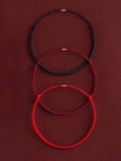 1条时尚编织幸运红绳手链，男女皆宜，情侣款，简约风格，手工制作，适合日常佩戴、派对、朋友生日礼物，多种颜色可选