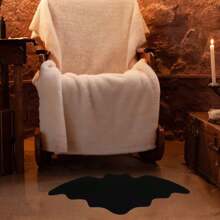 1 pieza Alfombra de baño de murciélago negro de Halloween, alfombra pequeña, felpa corta, felpudo de Halloween, alfombra pequeña para el baño - Antideslizante, lavable a máquina, felpudo rectangular, diseño de murciélago, adecuado para decoración de baño o dormitorio, accesorios de baño