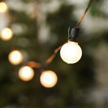 G40 Outdoor Solar Powered String Lights, Frosted Plastic Bulbs, Emit Warm Vintage Light, Suitable For New Year, Wedding, Camping, Garden, Holidays, Patio, Yard, Balcony Lighting, Outdoor Party, Christmas Decoration