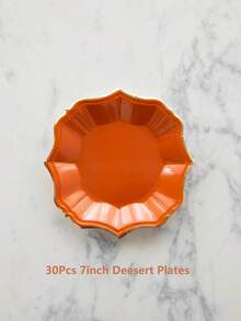 10/30/50 Stücke Pack 7" 9" 10" gemischte und passende Einweg-Pappteller, elegante orange Pappteller, Einweg-Teller für Eid, Erntedankfest, Halloween, Ernte, Ostern, Hochzeit und Geburtstag