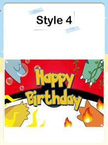 pokemon Cute Pokemon Pikachu Themed Background Cloth – 1 Piece Birthday Party Photo Banner | Hanging Decor With Ribbons, Banners & Confetti For Kids' Parties Christmas And Halloween Festival Supplies And Decorations