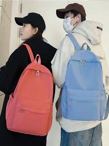 适合青少年女孩的学校背包，简约学校书包防水高中男孩背包中学生书包大学女孩背包男孩休闲背包旅行美学背包，轻便大学书包，适合女孩男孩的学校背包，旅行笔记本电脑包 - A - 查看 4