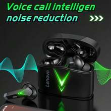 Lenovo 联想 LP6 TWS 无线蓝牙 V5.1 耳机 双模音乐游戏耳机 运动耳机 带麦克风 - 綠色 - 查看 5