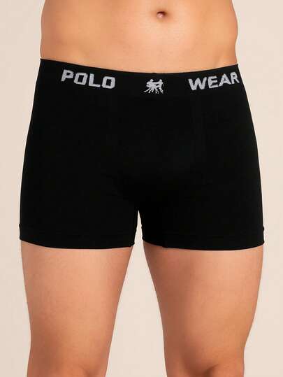  Kit 4 Cueca Boxer Box Masculina Polo Wear poliester Alto Max Sem Costura Máximo Conforto Moda Intima Lingerie Adulto Promoção