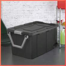 40 Gallon Wheeled Industrial Tote Plastic Adult, Flat Gray - Xám - Xem 7