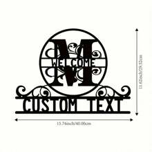 1PC Metal Wall Art Decor With Custom Letter, Personalized Metal Address Plaque, Alphabet Theme Welcome Sign Family Name Decor For Home Kitchen Office Porch Deck Garden, Housewarming Wedding Birthday Father's Day Gift School Supplies,Back To School