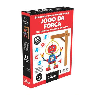 Jogo Educativo Forca de Madeira - Auxilia no Aprendizado da Escrita