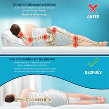 Almohada Ortopédica Viscoelástica Premium para Rodillas y Piernas, Cojín Ergonómico de Memoria con Gel Refrescante para Rodillas, Separador de Piernas Terapéutico de Espuma de Memoria Ventilación. Protección Anti-Estrés Articular Alivia Dolores y Mejora la Postura - Blanco - Ver 5