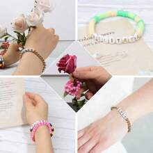 1 Pack 101/201/501pcs 7x4mm White Round Letter Acrylic Loose Spacer Beads For DIY Bracelets, Necklaces, Jewelry Making