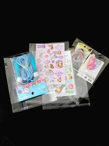 100 piezas Bolsas de plástico transparente autoadhesivas surtidas en tamaños, material de OPP, adecuadas para pequeños accesorios, hornear, llaveros, colgantes, tarjetas, embalaje de regalos festivos, bolsas de almacenamiento transparentes