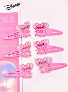 6 bucăți de cleme de păr acrilice cu design Disney Stitch, accesorii drăguțe pentru păr, colorate și la modă, potrivite pentru decor