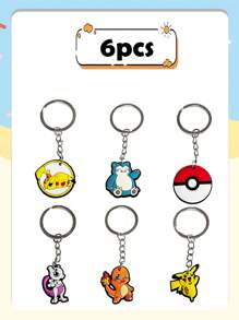pokemon Pokemon Key Chain Creative New Anime Pokemon Key Chain Pendant, Cute Key Chain Pendant, Key Chain Pendant, PVC Key, Schoolbag Pendant, Party Decoration, Party Small Gift Christmas, Halloween, Festival Supplies, Festival Decorations, Thanksgiving, Back-To-School Season, Autumn And Winter