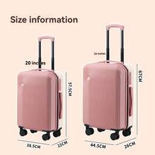 1pc Macaron Color Luggage, 20/24" Travel Suitcase Carry On With 360° Wheels, Anti-Theft Lock, Suitable For Short Trips, Vacation, Beach, Students Going To School, Gift For Travel Essentials Bag For School School Accessories School Stuff - Baby Blue - View 5