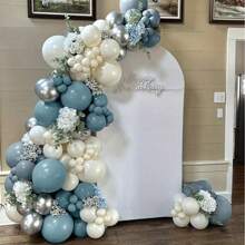 126 Stück/Set Pfauenblau, eisblau, silber, sandweiß Ballon Bogen & Girlande Set, 5/10/18 Zoll Ballons, geeignet für Hochzeiten, Geburtstage, Valentinstag, Jahrestage, Foto Hintergrund Dekoration, Ladeneröffnungsfeiern
