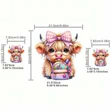 3pcs/4pcs/It's Another Year Of School Season, Cute Highland Cows Have Gone To School. Clothes Patches, DIY A-Level Washable Stickers, Clothes, Heat Transfer Stickers, Women's/Men's T-Shirts, Backpacks, Pillows, Decorative Badges, Labels, Baseball Caps, Backpacks, Etc