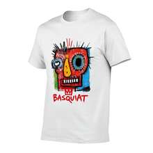 Cool Graphic T-Shirts For Men - Jean And Michel Artist Basquiat Oversized T Shirt Loose Fit Vintage Washed Short Sleeve Tee For Men Women - 白色 - 查看 2
