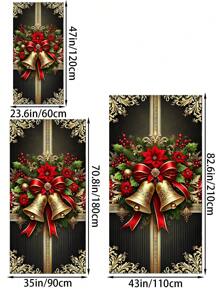 1 pezzo, Ghirlanda di campanelle di Natale di lusso, Decorazione per porta in polietilene da 35x70,8 pollici, Telo di sfondo per Buon Natale, Copertura per foto appesa, Decorazione per l'ingresso di casa, Adatto per decorazioni natalizie e scene di carnevale per il nuovo anno, Decorazioni per la casa, Decorazioni natalizie, Decorazioni per la stanza d'inverno