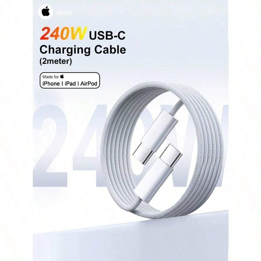 Apple/240W USB-C 充电线 (2米) 苹果充电线 手机充电线 原装充电线 - 白色 - 查看 1