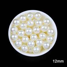 3-14mm ABS Faux Pearl Beads With Hole, Loose Round Craft Beads For Jewelry Making, DIY Handmade Needlework Faux Pearl Necklace Bracelet 8 Size White Beige