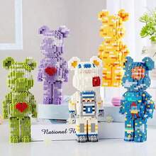 Rose Confession Brave Strongman Building Block Figurine, Feito de material ABS Decoração de mesa para casa Bloco Escultura, Ideia de presente premium para o dia das mães, Natal, Dia dos namorados, Aniversário, 12*12*20cm Capa de acrílico à prova de poeira