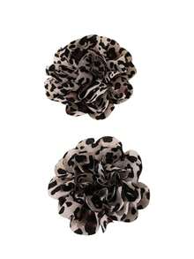 时尚豹纹女鞋装饰，适合高跟鞋和平底鞋作为精致装饰，复古气质面料多层豹纹花朵，带鞋夹，适合各种鞋子装饰，气质装饰