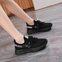 Damen Mesh Lässig Sportschuhe, leicht geschnürt, bequeme dicke Sohle, modisches Niedrig-Top Design, geeignet für alle Jahreszeiten, ideal für täglichen Lässig Wear, Outdoor Sport, Fitness