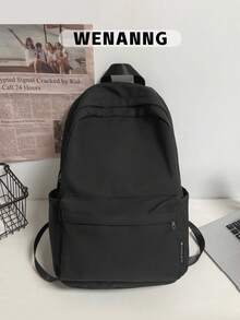 1 件大容量女士休闲背包，户外防水背包，学生背包，女生/大学生/女士/毕业生购物背包，适合日常使用/度假/旅行/返校 - 黑色 - 查看 2