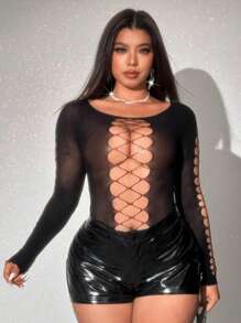 Sexy Lingerie ,Women Bodysuit Fishnet Lingerie Sexy Mesh Babydoll Stretchy Teddy Lingerie Exotic Sheer