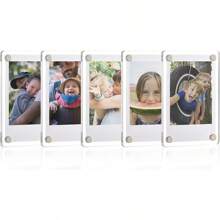 Acrylic Fridge Magnet Frame, Double-Sided Clear Fridge Magnet Photo Frame, Display Frame, Fits Fujifilm Film, 2.36 X 3.54 Inches