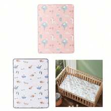 可爱图案防水尿布更换垫，吸水尿垫，更换垫，柔软可重复使用可洗床垫，感恩节礼物
