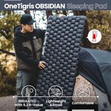 Obsidian Ultralight Sleeping Pad 5.2R Insulated Inflatable Camping Backpacking Sleeping Mat Weighs 2.05lb 74.4 X 24.8 SH PO - 深灰色 - 查看 3