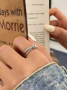 1PC Stainless Steel Light Luxury Minimalist Geometric Open Ring For Women Gold Jewelry- Stylish & Unique DesignRing For Women Teen Girls Valentine's Day Jewelry Gifts