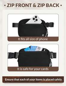 BALEAF Belt Bag Women Fanny Packs Crossbody Fashion Waist Pack Resistant Adjustable Strap 2L Black - Light Grey - View 10