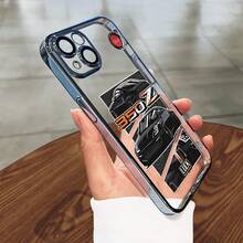 Funda para teléfono compatible con iPhone 17 Air/16e/15/14/13/12/11, Pro, Pro Max, Plus, exquisita artesanía de electrochapado, viene con película para lente para protección contra arañazos y polvo, panel trasero transparente de alta definición - Negro - Ver 2