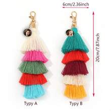 可定制图像高品质渐变流苏扣，多层流苏包配件，大号5层流苏，包包装饰