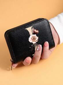 PU Leather Letter A-Z Printing Accordion Zipper Card Holder Women Men Wallet Card Holder Coin Purse Credit Card Holder Men Wallet Gift Men Women Wallet Mini Wallet Coin Purse Card Holder Wallet For Women Money Wallet Purse Wallet Card Wallet