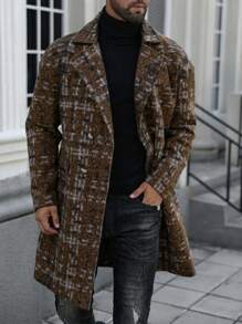 Herren lässige, weite karierte Jacke mit Langarm, Herbst/Winter