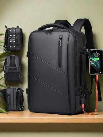 Mochila impermeable de gran capacidad y expandible de Oxford para viaje de negocios y portátil