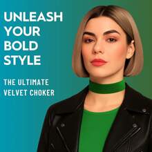 Black Choker Women, Wide Velvet Thick 90s Ribbon Neck Collar